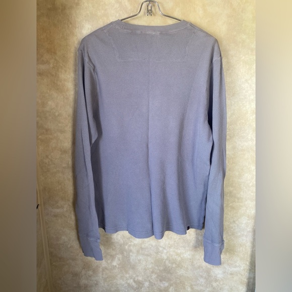 Vans Gray Long Sleeve Waffle Henley Style Shirt Unisex Small Y2K Stained - Picture 5 of 7